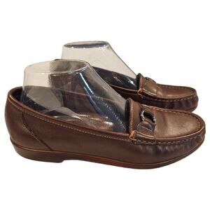 SAS Tripad Simplify Comfort Leather Moccasin Loafers 7.5 Medium Brown